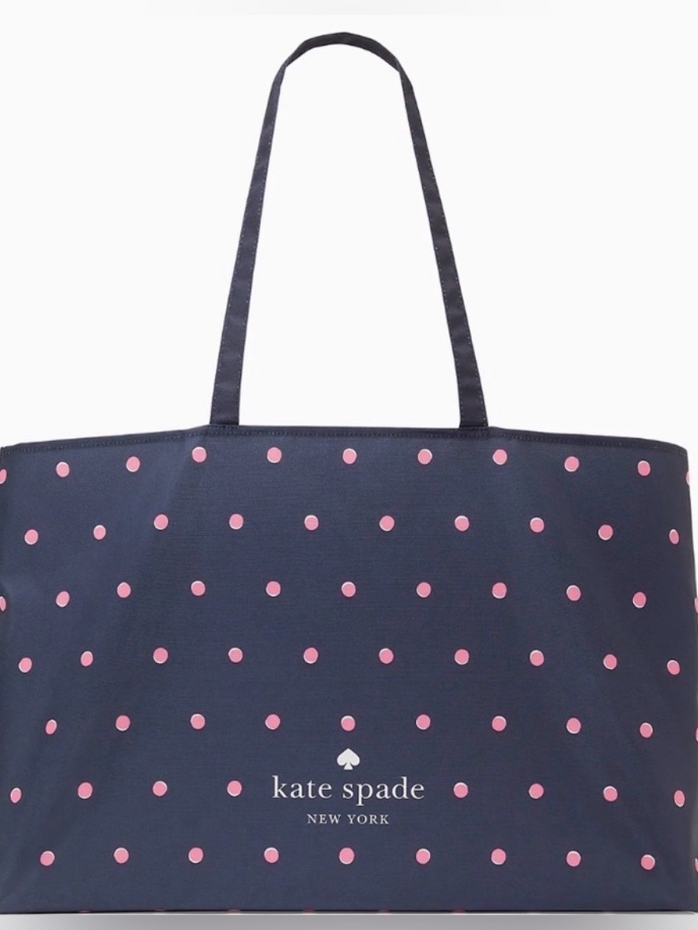 kate spade New York Navy & Pink Polka Dot Tote Bag Nwot